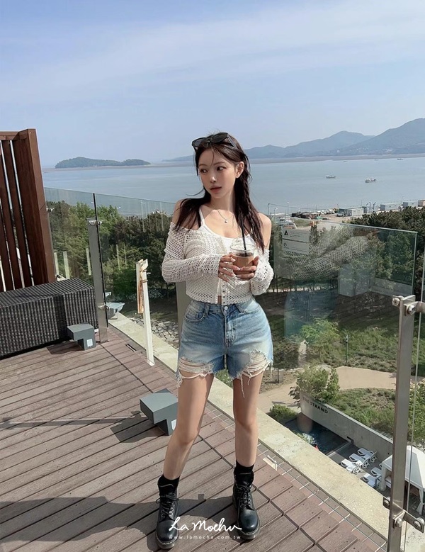 復古刷破牛仔短褲